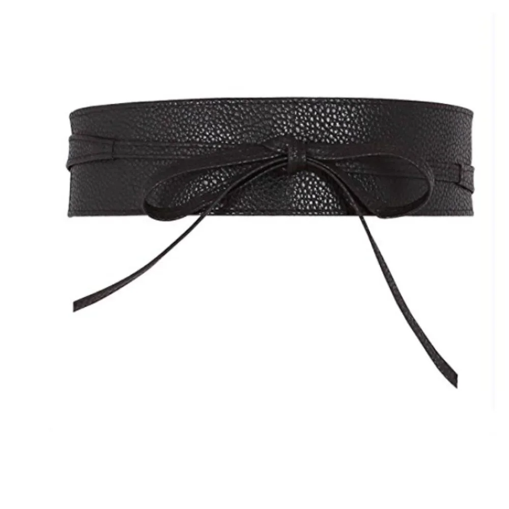 PU Leather Self Tie Wrap Belt